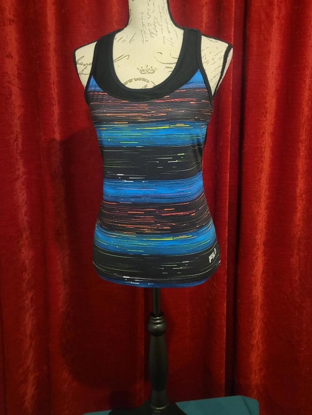 FILA Multicolor Striped Tank Sz M